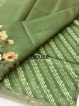 Tissue Silk Saree with digital prints SSKW94- Green