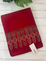 Pure Ajrakh Georgette saree MGS76 _ Red