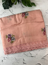 Silky kota embroidery saree MSK4359 Peach