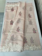 Soft kota checks saree with prints & embroidery borders - MS5643