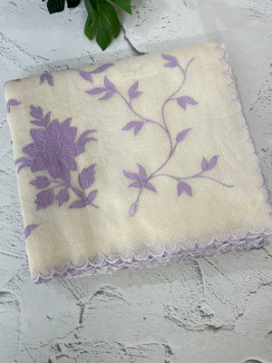 Lightweight Kota Moonga checks saree with applique work MSH288