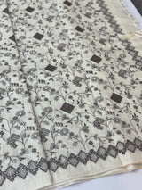 Jute tussar silk saree with cutwork & embroidery MS40414
