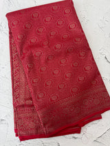 Banarasi semi katan saree SHKNSNM Red