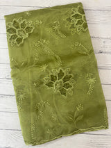 Glass organza saree with applique work- MSHW229