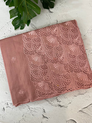 Cutwork Semi tussar saree MTSS657. NudePeach