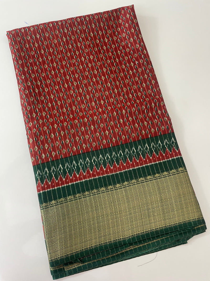 Semi silk saree with zari border MS99789