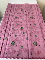 Crushed Blended tussar silk saree with embroidery- MSB7666 OnionPink