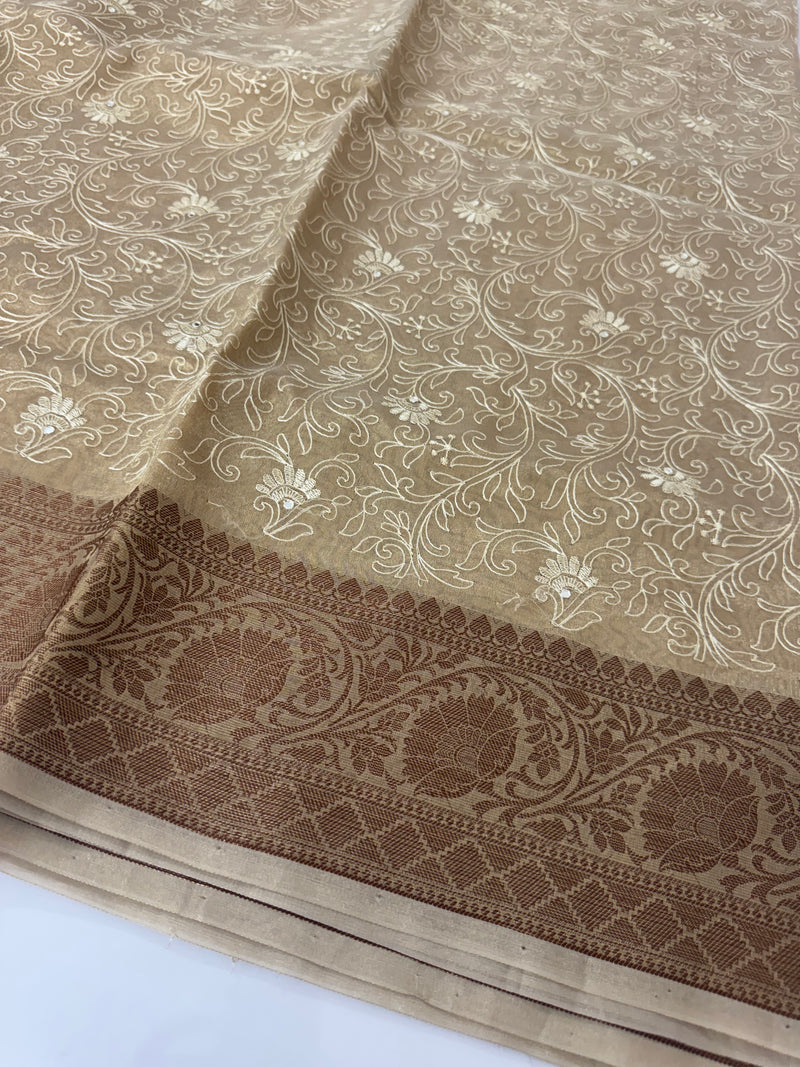 Embroidered Designer Tissue silk saree MS8933