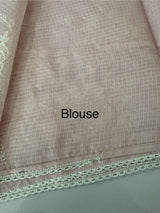Premium Kota saree with chikankari inspired embroidery MS10303 PastelPink