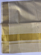 Kerala Golden tissue saree- Checks