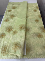 Semi organza saree with thread work - MSH910 PastelGreen