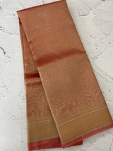 Tissue silk saree with border MS9453 Dusty PeachPink