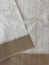 Blended tussar saree with embriodery - MS7399 Cream