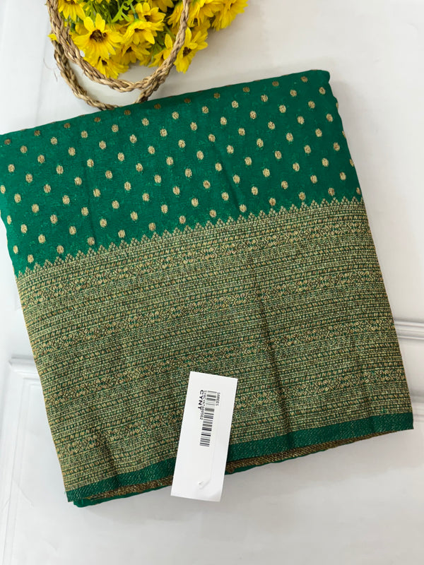 Semi banarasi Khaddi Georgette saree - MS1498 Green
