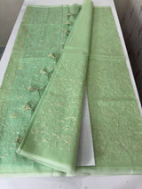 Moonga checks saree with embroidery MSH219