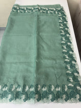 Silky kota saree with embriodery borders MS16372 JadeGreen