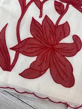 NetKota Applique work saree  MSH143- Red and white