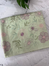 Mul chanderi saree with embroidery - MS14899 PastelGreen
