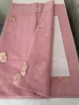 Soft Organza tissue Applique work saree MSLK116