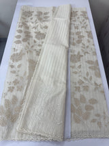 Lines Mul chanderi saree with tissue applique work MSH147- Offwhite