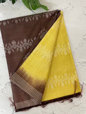 Bhagalpuri Semi tussar saree with contrast pallu and blouse MS899