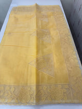 Viscose Organza saree with applique work-MSH101 MangoYellow