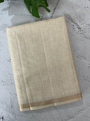 Soft silk saree with small zari borders  MSG6162(2) PearlCream