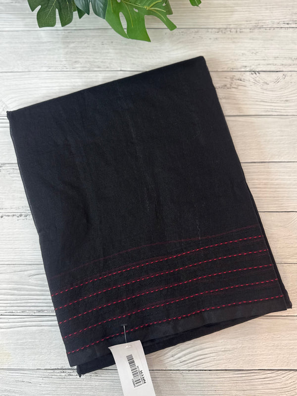 Supernet saree with kalamkari & kanta work MCJ786 Black & Red
