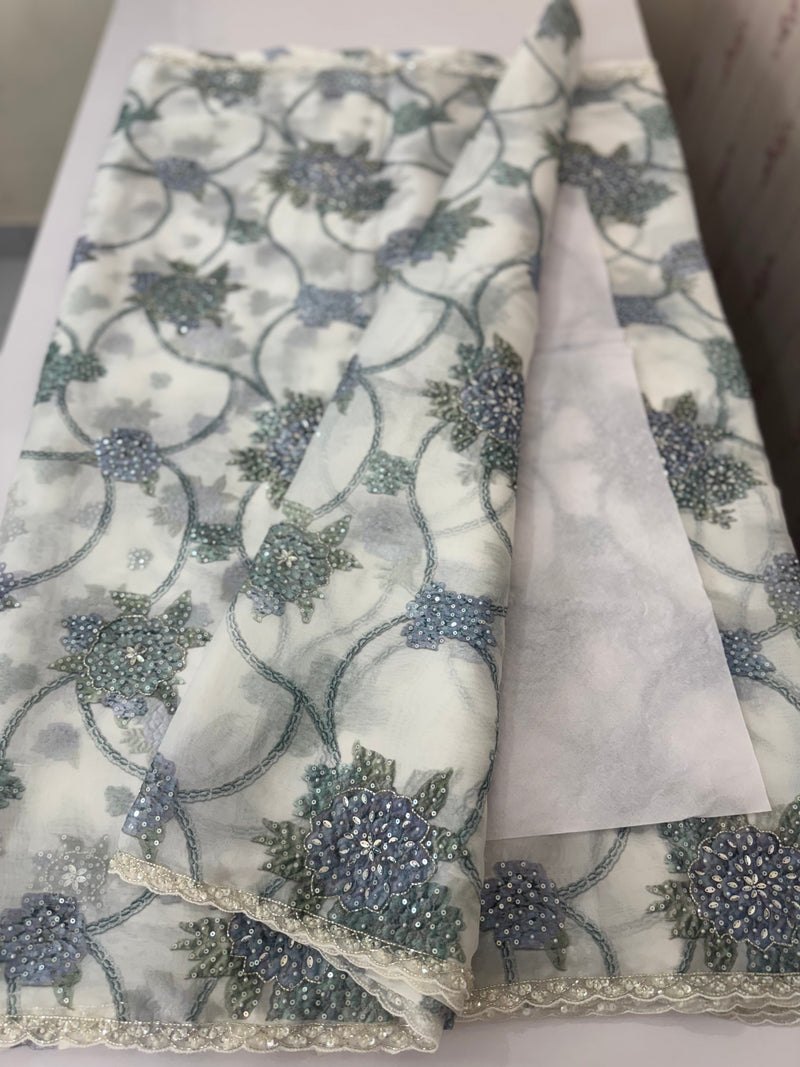 Handworked chiffon Organza saree MCS4534