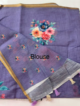 Digital printed semi Linen Saree MLS615- 21