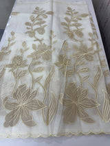 Semi organza saree with appliqué work - MSH906