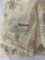 Soft Organza saree with thread work - MSH910 Ivory