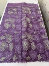 Soft Organza saree with silver zari & thread work - MSH910 Purple