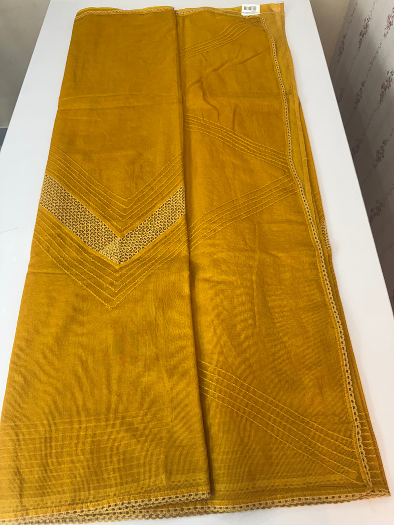 Supernet saree with crochet work and lace border MCJ5433 (V shape Crochet)