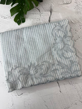 Striped Mul chanderi saree with applique borders MSH987- PaleBlue