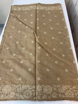 Malai chanderi saree with embroidery work MSM890 Taupe