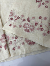 Blended tussar saree with embriodery - MS98765 Cream