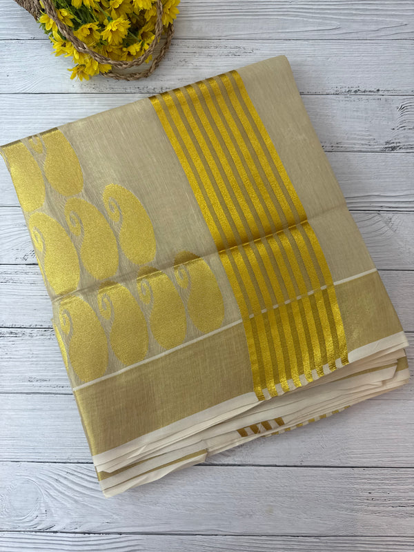 Kerala Gold tissue saree