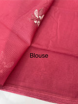 Kota  checks saree with embroidery - MS7679 BerryPink