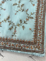 Soft kota silk saree with embroidery MS16429- LightBlue