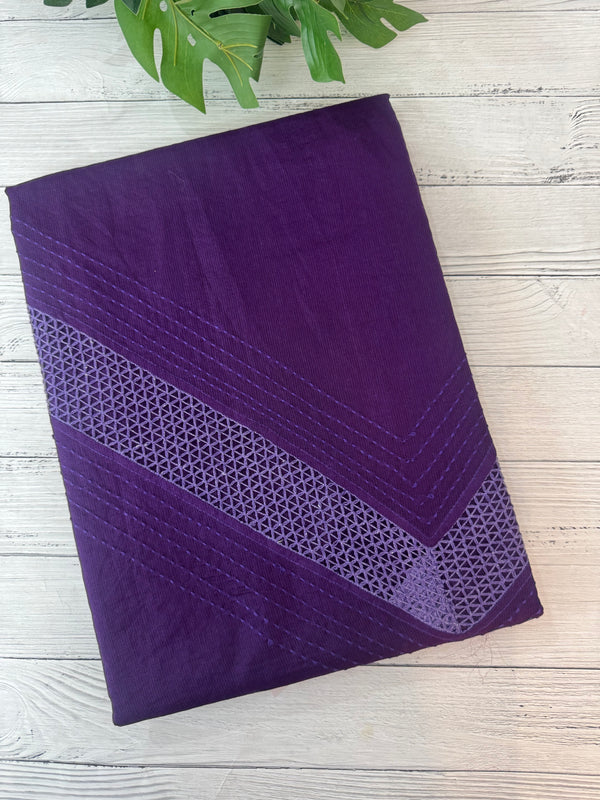 Supernet saree with crochet work and lace border MCJ5433 (V shape Crochet)