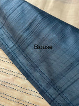 Blended tussar saree with kanta embriodery and appliqué work- MBTS99