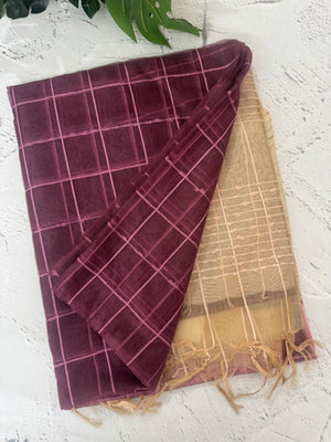 Semi Organza saree with checks - MSD634 (10)