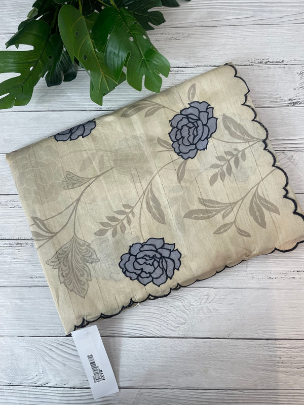 Semi tussar appliqué work saree MTS6589