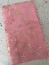 Viscose Organza saree with applique work-MSH238 PastelPink