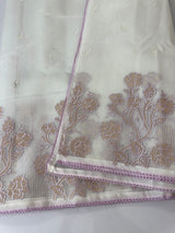 NetKota Applique work saree  MSH123- White & Lavender
