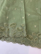 Viscose Organza saree with applique work-MSH103 DuskyGreen