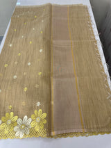 Soft Tissue kota embroidery saree MSK4660 - DuskyYellow