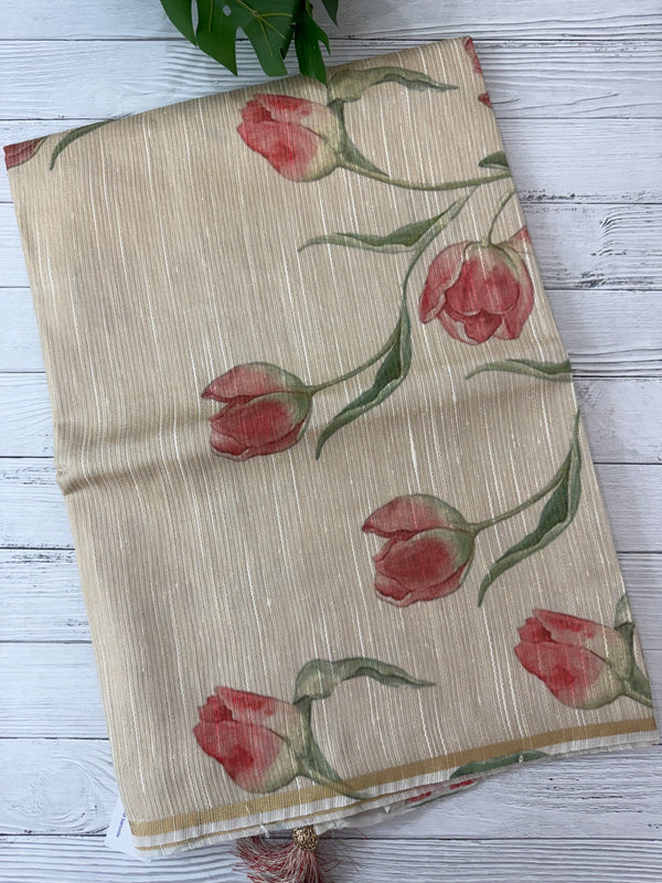 Jute tissue saree MS9932