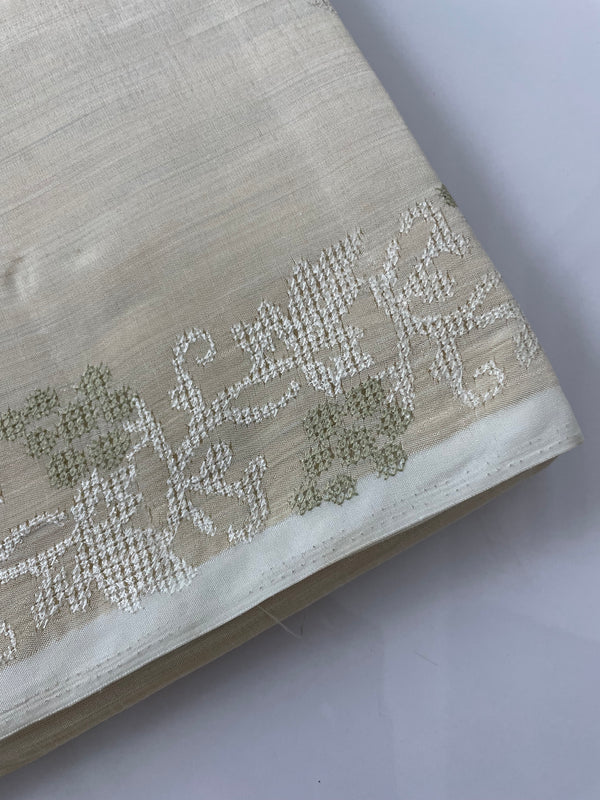 TARA- Semi silk saree with cross stitch embroidery MFTS141